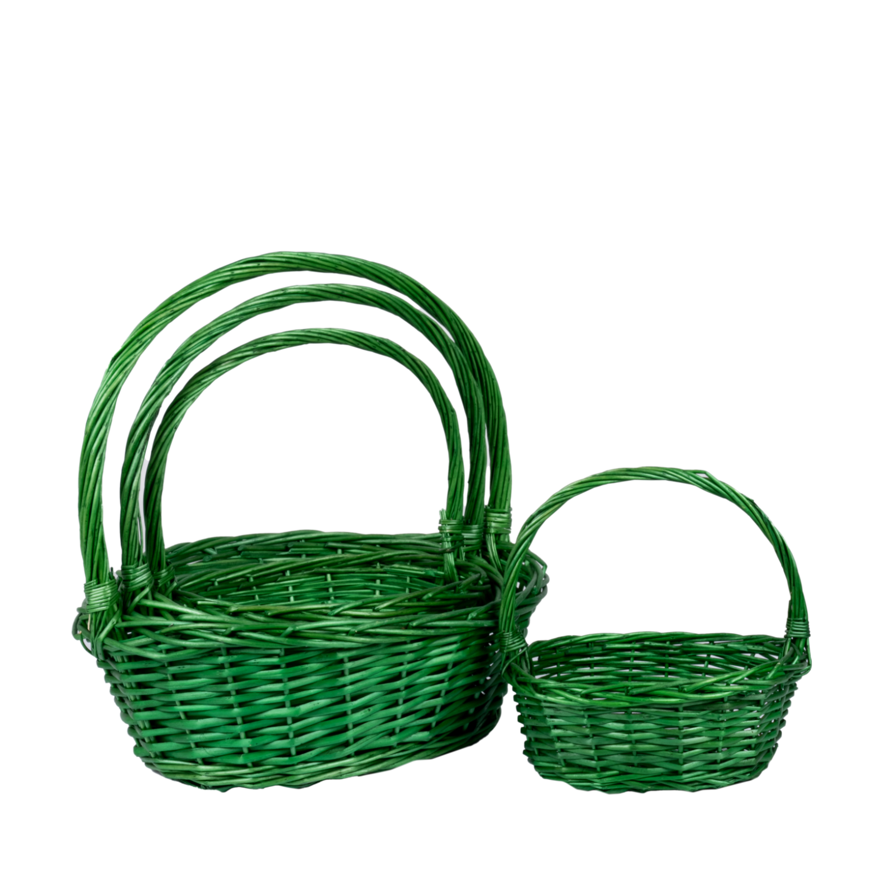 Willow baskets D46xH16, D40xH14, D34xH12, D29xH11cm 4pcs